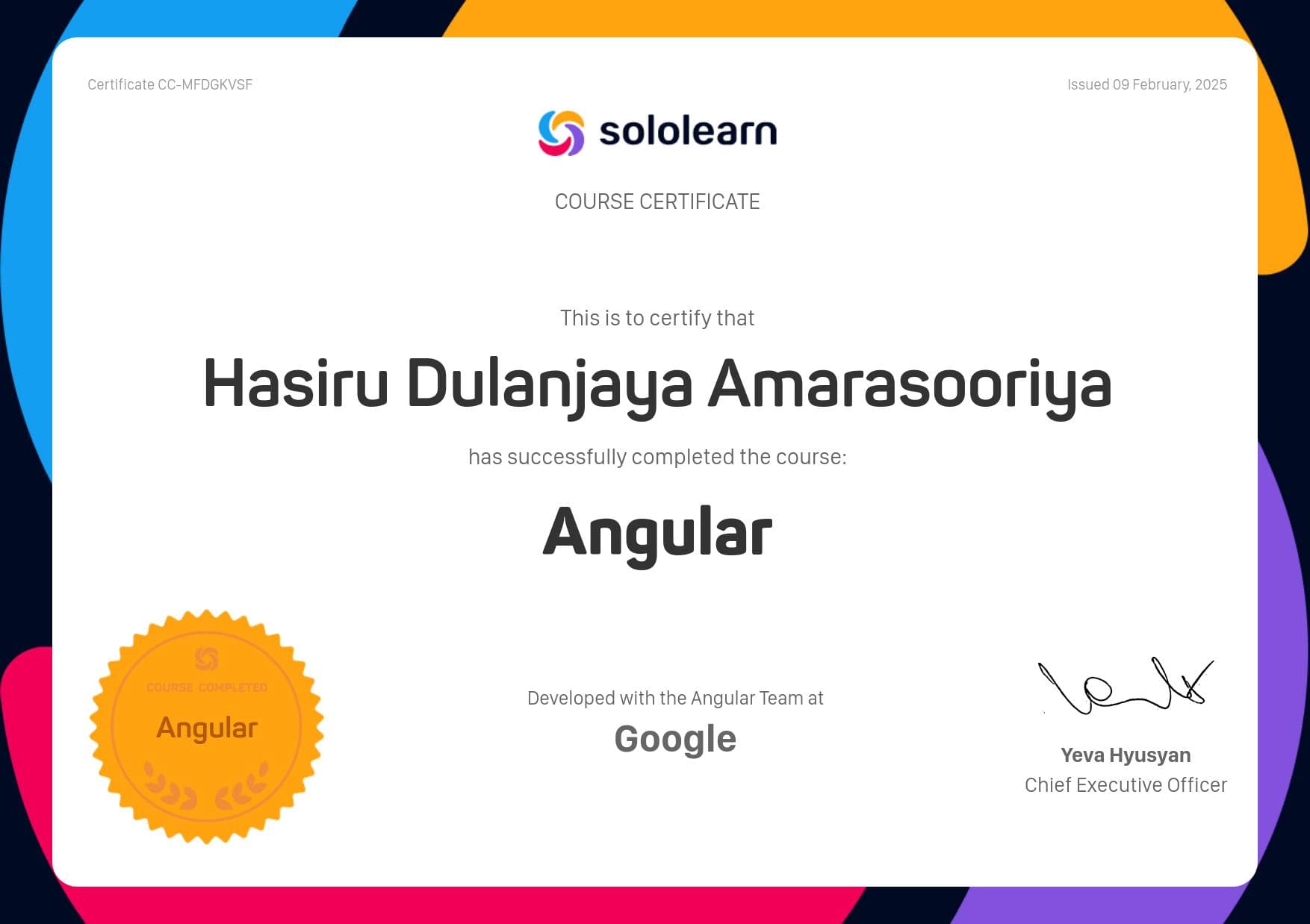 Angular Certificate